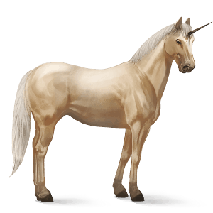 jezdecký jednorožec quarter horse palomino