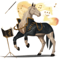 okřídlený jezdecký jednorožec fríský kůň vraník